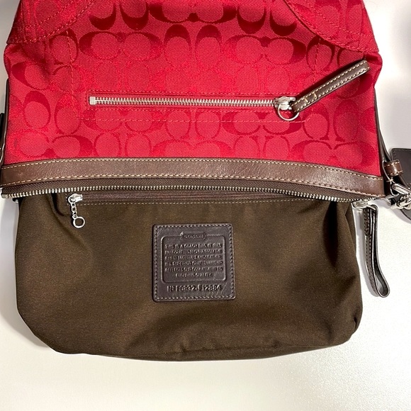 Coach Signature “C” Red Jacquard East West Crossbody/Shoulder/Handbag Exc. Cond. - Picture 8 of 16